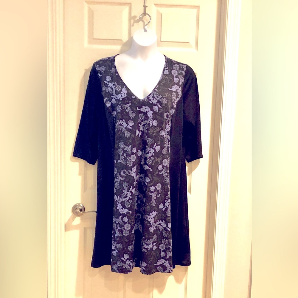 Isabel + Alice lavender and black dress, 2x, EUC